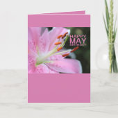 May Birthday Lily Birth Month Flower Kaart (Voorkant)