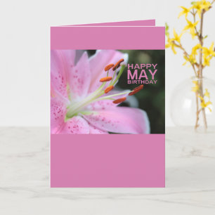 May Birthday Lily Birth Month Flower Kaart