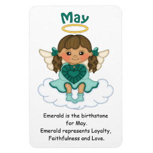 May Birthstone Angel Brunette Premium Magnet Magneet