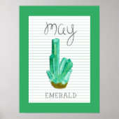 May Birthstone Emerald 18x24 Artwork Poster (Voorkant)