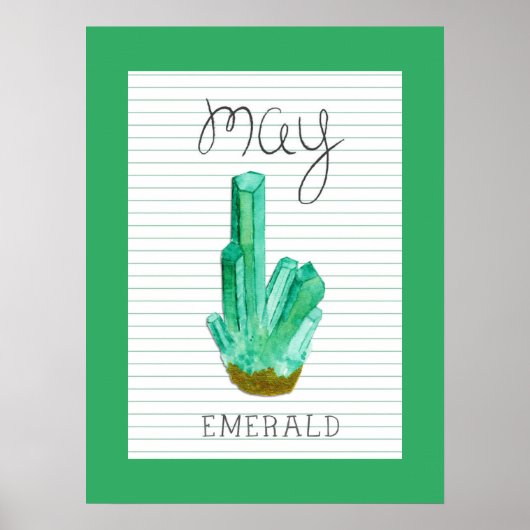 May Birthstone Emerald 18x24 Artwork Poster (Voorkant)