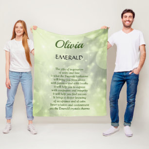 May Birthstone Emerald design Fleece Deken