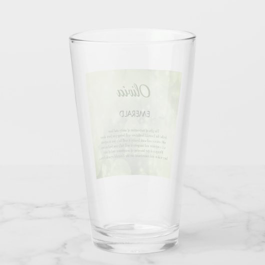 May Birthstone Emerald design Glas (Achterkant)