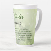 May Birthstone Emerald design Latte Mok (Rechterhoek)