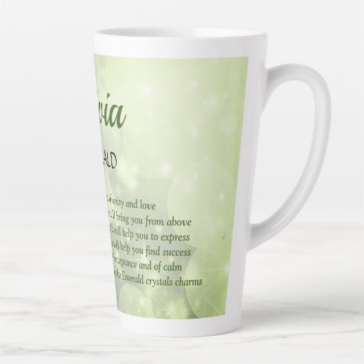 May Birthstone Emerald design Latte Mok (Rechts)