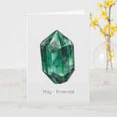 May Birthstone Emerald Happy Birthday Kaart (Gele Bloem)