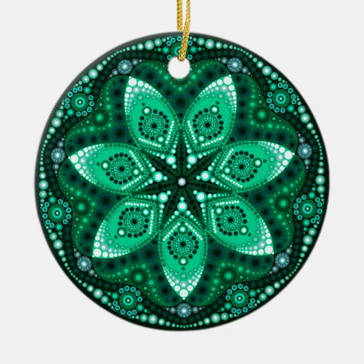 May Birthstone Emerald Mandala Ornament (Voorkant)