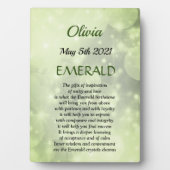 May Birthstone Emerald Tabletop Plaque met Easel Fotoplaat (voorkant)