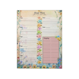 May Bloemen 7 Dagen Maaltijdplanner Notitieblok