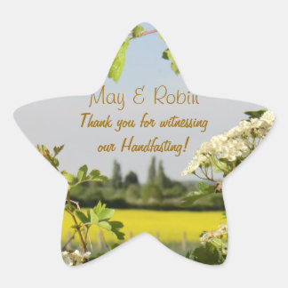 May Blossom Handfasting Pentagram Bedankt Sticker