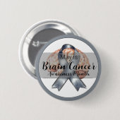 May Brain Cancer Awareness Month Ronde Button 5,7 Cm (Voorkant /achterkant)