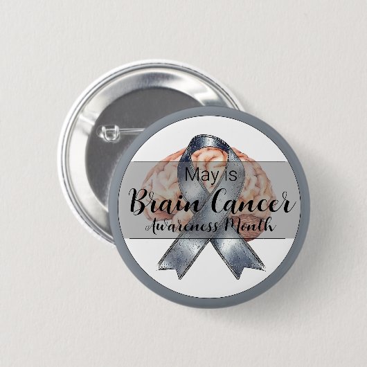 May Brain Cancer Awareness Month Ronde Button 5,7 Cm (Voorkant /achterkant)