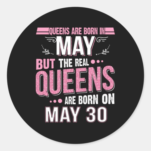 May Cft | Mei de Real Queens 30 mei Ronde Sticker (Voorkant)