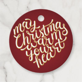 May Christmas verwarmt je hart typografie Tekst Bedankjes Labels