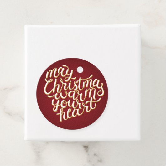 May Christmas verwarmt je hart typografie Tekst Bedankjes Labels (In situ)