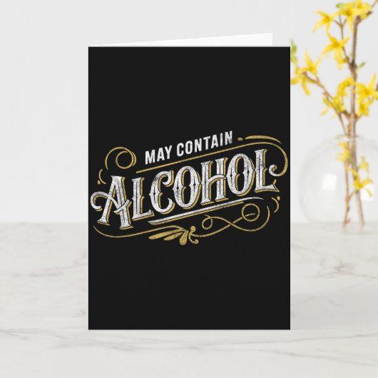 May Contain Alcohol Clic Party Humor Kaart (Gele Bloem)