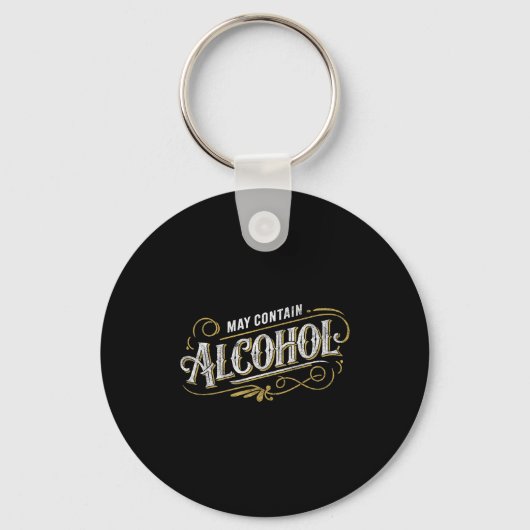 May Contain Alcohol Clic Party Humor  Sleutelhanger (Voorkant)