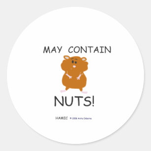 May Contain Nuts Syrian Hamster Ronde Sticker