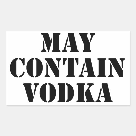 May Contain Vodka Rechthoekige Sticker (Voorkant)