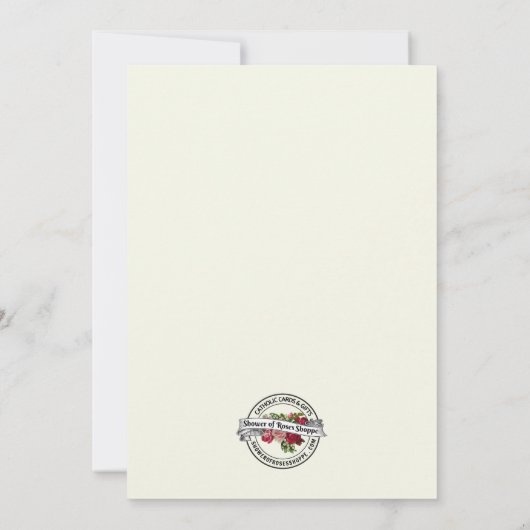 May Crowning Virgin Mary Religieuze Roze Roses Kaart (Achterkant)