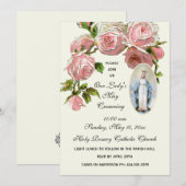 May Crowning Virgin Mary Religieuze Roze Roses Kaart (Voorkant / Achterkant)