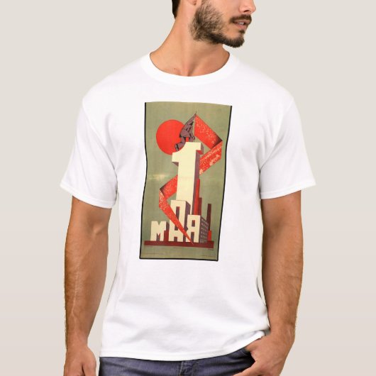 May Day de eerste mei Socialist Worker Commu T-shirt (Voorkant)
