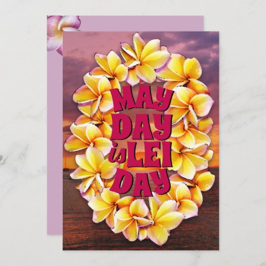 May Day is Lei Day (terug tekst aanpasbaar) Kaart (Voorkant / Achterkant)