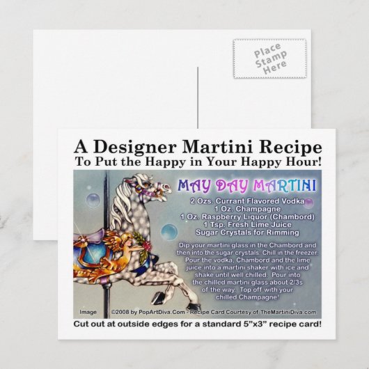 May Day Martini Recept Kaart Briefkaart (Voorkant / Achterkant)