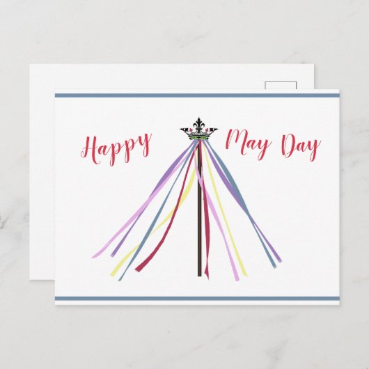 May Day Pole Briefkaart (Voorkant / Achterkant)