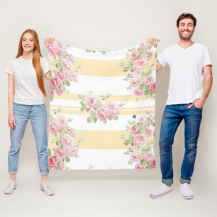 May Day Summer Rozen buttercup medium Fleece Deken