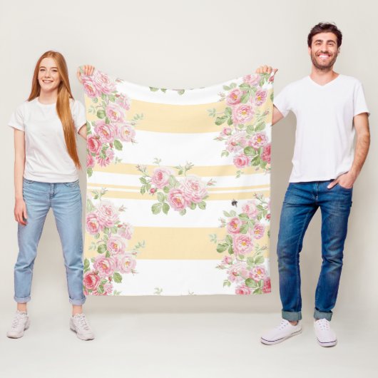 May Day Summer Rozen buttercup medium Fleece Deken (In situ)