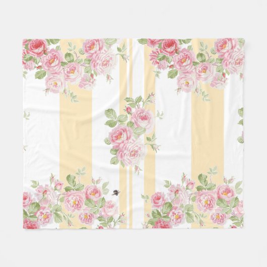 May Day Summer Rozen buttercup medium Fleece Deken (Voorkant (Horizontaal))