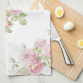 May Day Summer Rozen gebleekt Linen Theedoek (Quarter Fold)