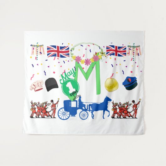 May Day (Verenigd Koninkrijk) Tapestry by Kriyas C Wandkleed (Voorkant (horizontaal))