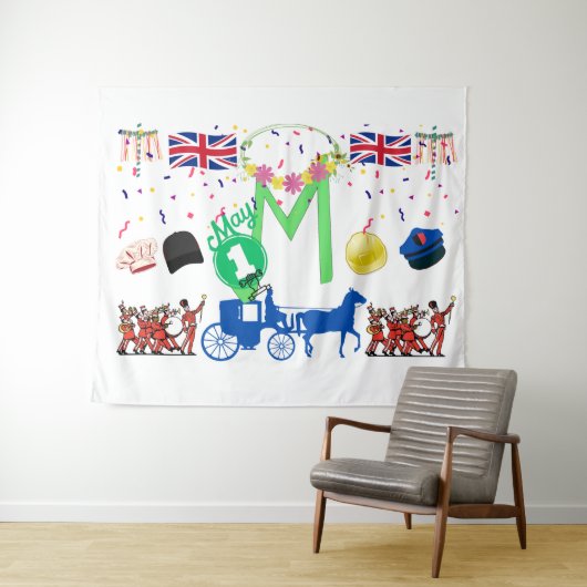 May Day (Verenigd Koninkrijk) Tapestry by Kriyas C Wandkleed (In Situ (horizontaal))