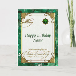 May Emerald Birthstone Birthday Card Kaart