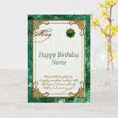 May Emerald Birthstone Birthday Card Kaart (Gele Bloem)