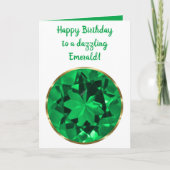 May Emerald Birthstone Verjaardag Kaart (Voorkant)