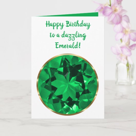 May Emerald Birthstone Verjaardag Kaart (Orchidee)