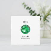 May Emerald  Personalized Birthday Card Kaart (Staand voorkant)