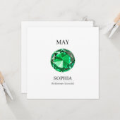 May Emerald  Personalized Birthday Card Kaart (Voorkant / Achterkant in situ)