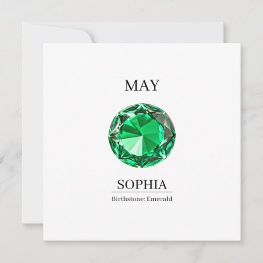 May Emerald  Personalized Birthday Card Kaart (Voorkant)