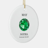 May Emerald  Personalized Birthday Card Keramisch Ornament (Rechts)