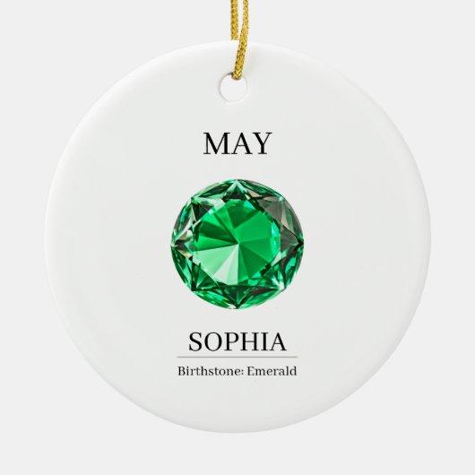 May Emerald  Personalized Birthday Card Keramisch Ornament (Voorkant)