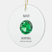 May Emerald  Personalized Birthday Card Keramisch Ornament (Links)