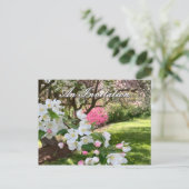 May Flowers Pink Invitation Postcard Briefkaart (Staand voorkant)