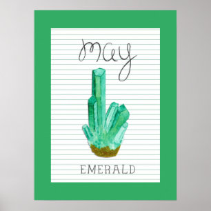 May Geboortesteen Smaragd 18x24 Kunstwerk Poster