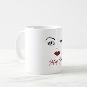 May Girl Eyes Cute Red Lips Wink Birthday Koffiemok (Voorkant links)