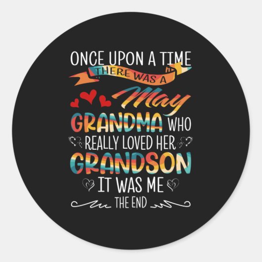 May Grandma, die echt van haar oma hield Ronde Sticker (Voorkant)