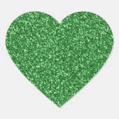 May Green Glitter Hart Sticker (Voorkant)